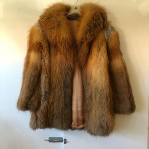 Vintage Red Fox Fur Jacket